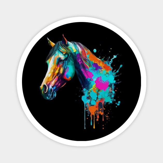 Watercolor horse head Magnet by Picasso_design1995